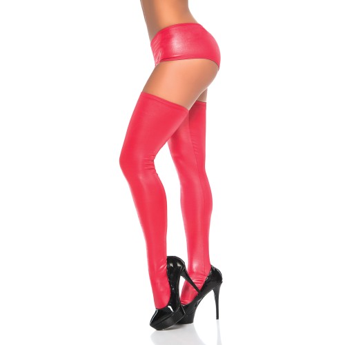 Daring Wet Look Thigh Highs for Bold Fashion