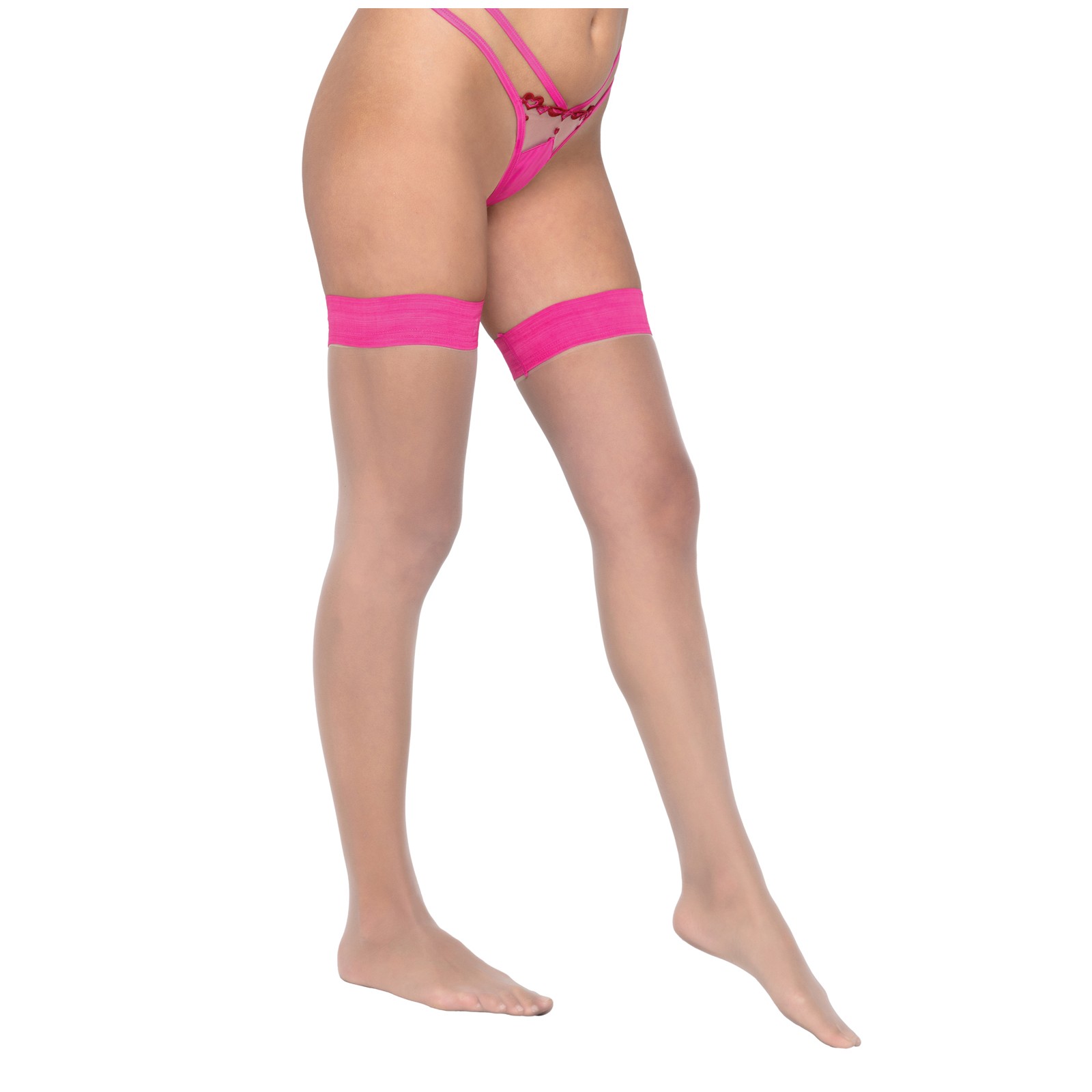 Colored Silicone Stay Up Stockings Pink