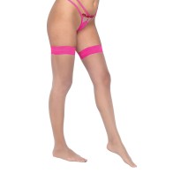 Colored Silicone Stay Up Stockings Pink