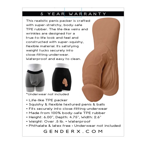 Gender X 4 Inch Realistic Packer in Tan