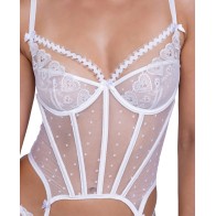 Bustier y Thong Bordado Forever Yours - Blanco LG