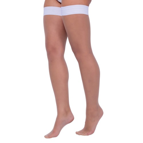 Colored Silicone Stay Up Stockings White