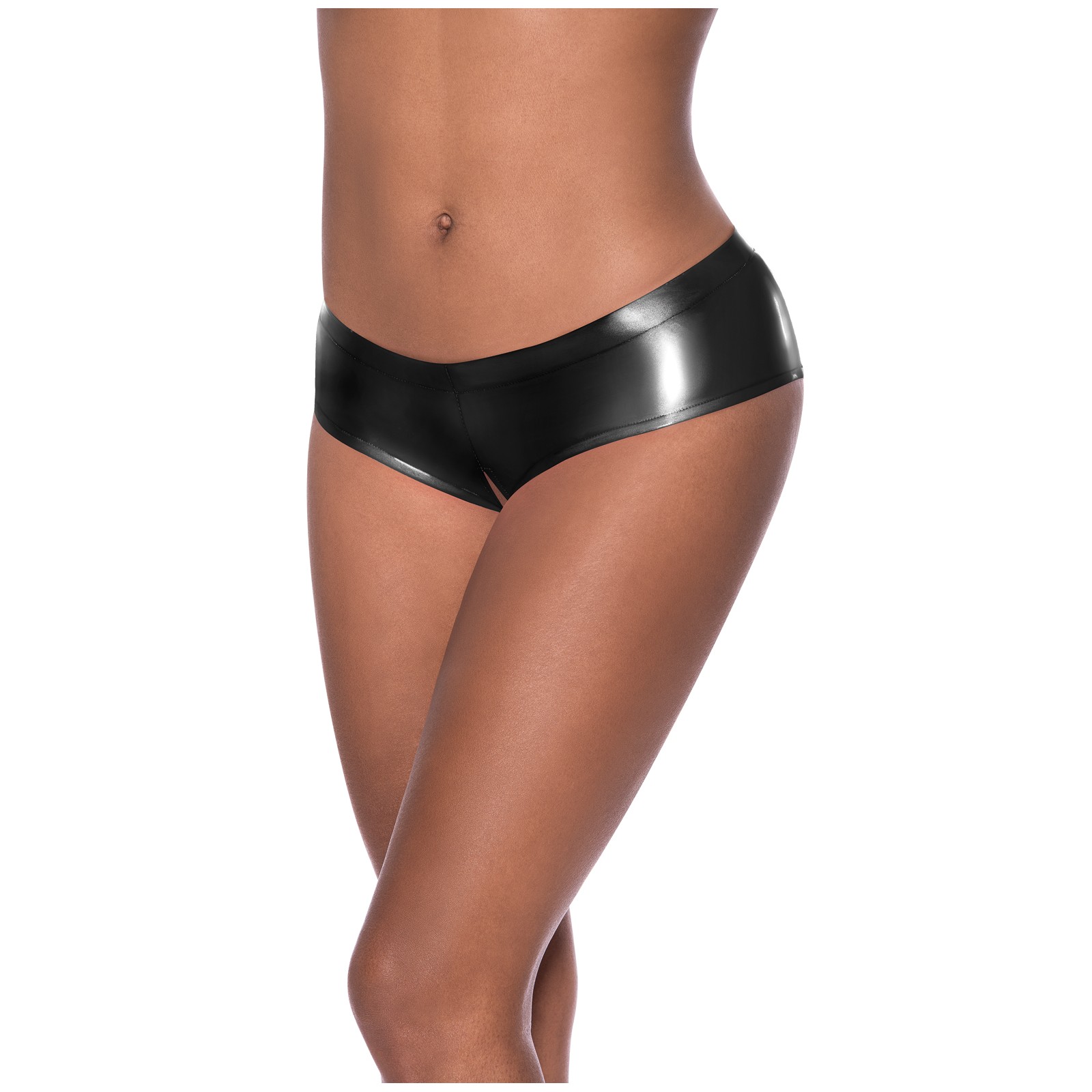 Club Candy Low Rise Split Crotch Boy Short - Black