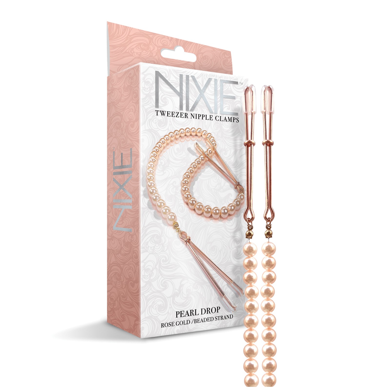 Nixie Pearl Drop Tweezer Nipple Clamps Rose Gold