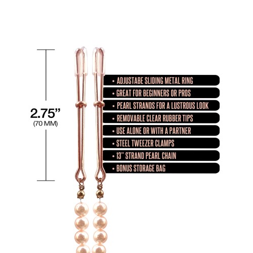 Pinzas para Pezones Nixie Pearl Drop Oro Rosa