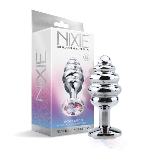 Nixie Ribbed Metal Butt Plug for Unique Pleasure