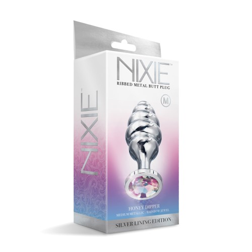 Nixie Ribbed Metal Butt Plug for Unique Pleasure