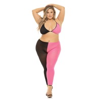 Pink Lipstick Block You Out Bra Legging Black/Pink