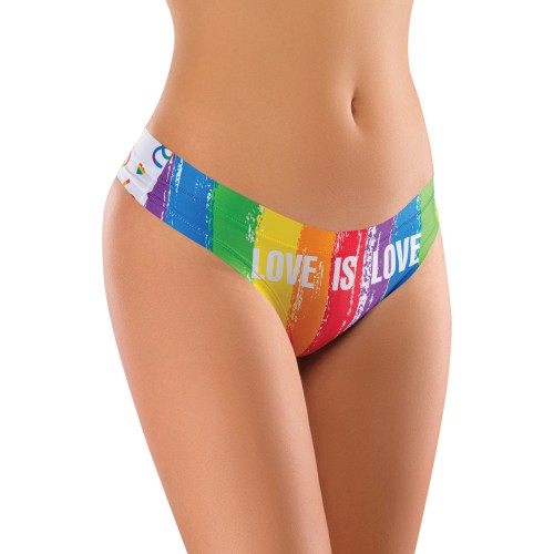 Mememe Pride Love Is Printed Thong XL - Perfect Fit