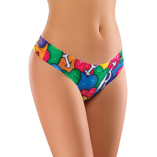 Tanga Impreso con Corazones Mememe Pride