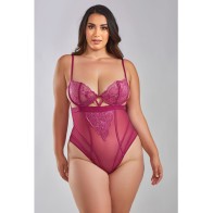 Quinn Cross Dyed Lace Teddy Wine 1X