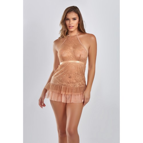 Amber Halter Lace Babydoll for Romantic Nights