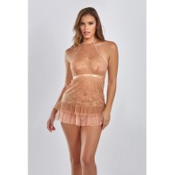 Conjunto de Babydoll de Encaje Amber y G-String Online