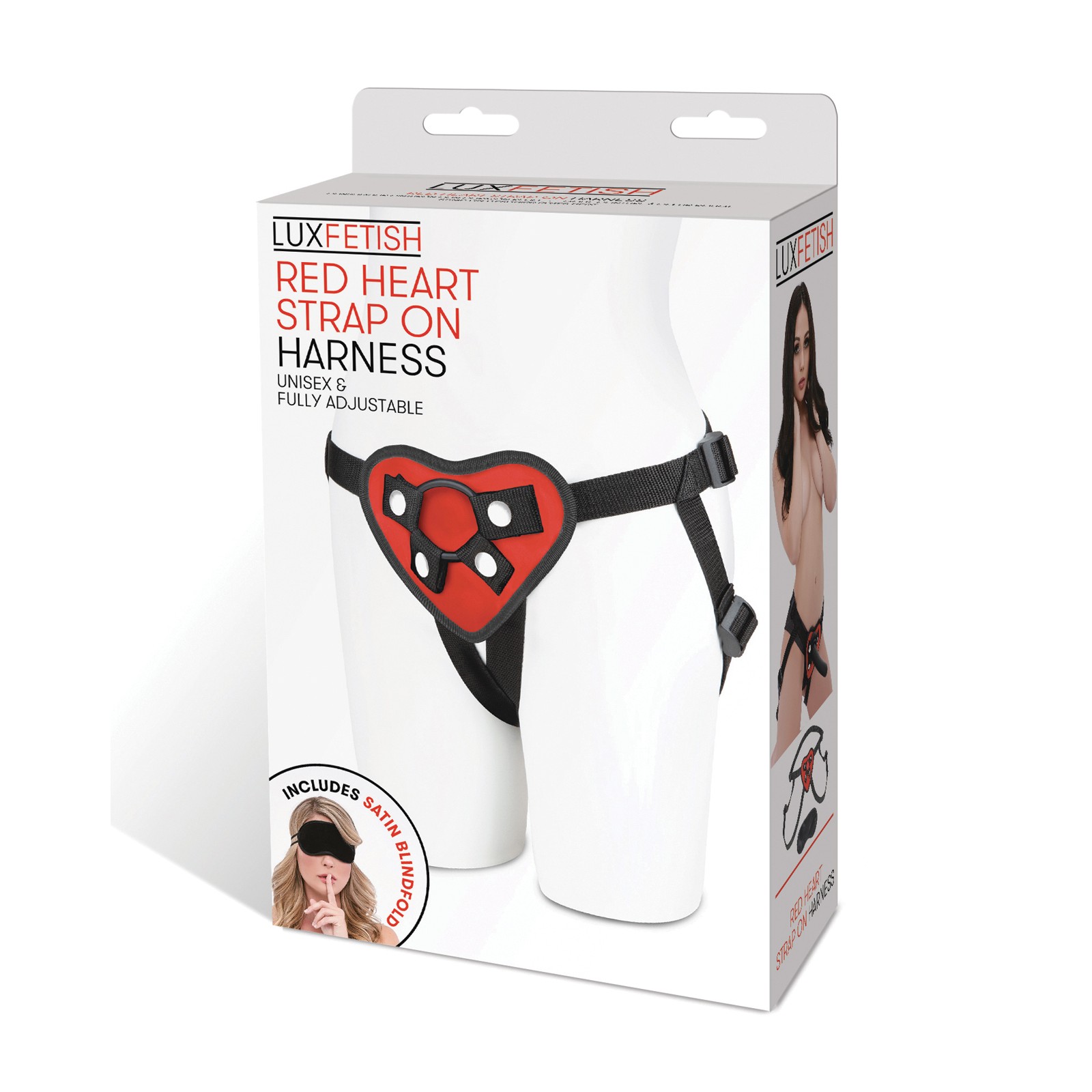 Lux Fetish Red Heart Strap-On Harness Set for Creative Play