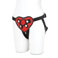 Set de Arnés Strap-On Corazón Rojo Lux Fetish para Juegos Creativos