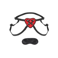 Lux Fetish Red Heart Strap-On Harness Set for Creative Play