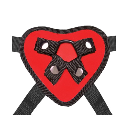 Set de Arnés Strap-On Corazón Rojo Lux Fetish para Juegos Creativos