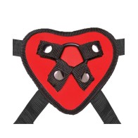 Set de Arnés Strap-On Corazón Rojo Lux Fetish para Juegos Creativos