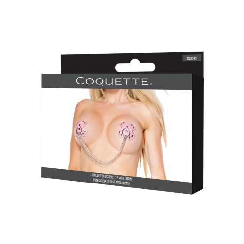 Pasties Cruz Reutilizables Darque con Cadena - Rosa