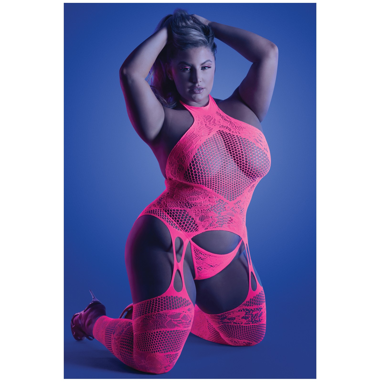 Glow Halter Bodystocking & G-String Set