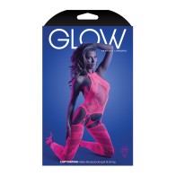 Glow Captivating Halter Bodystocking Neon Pink