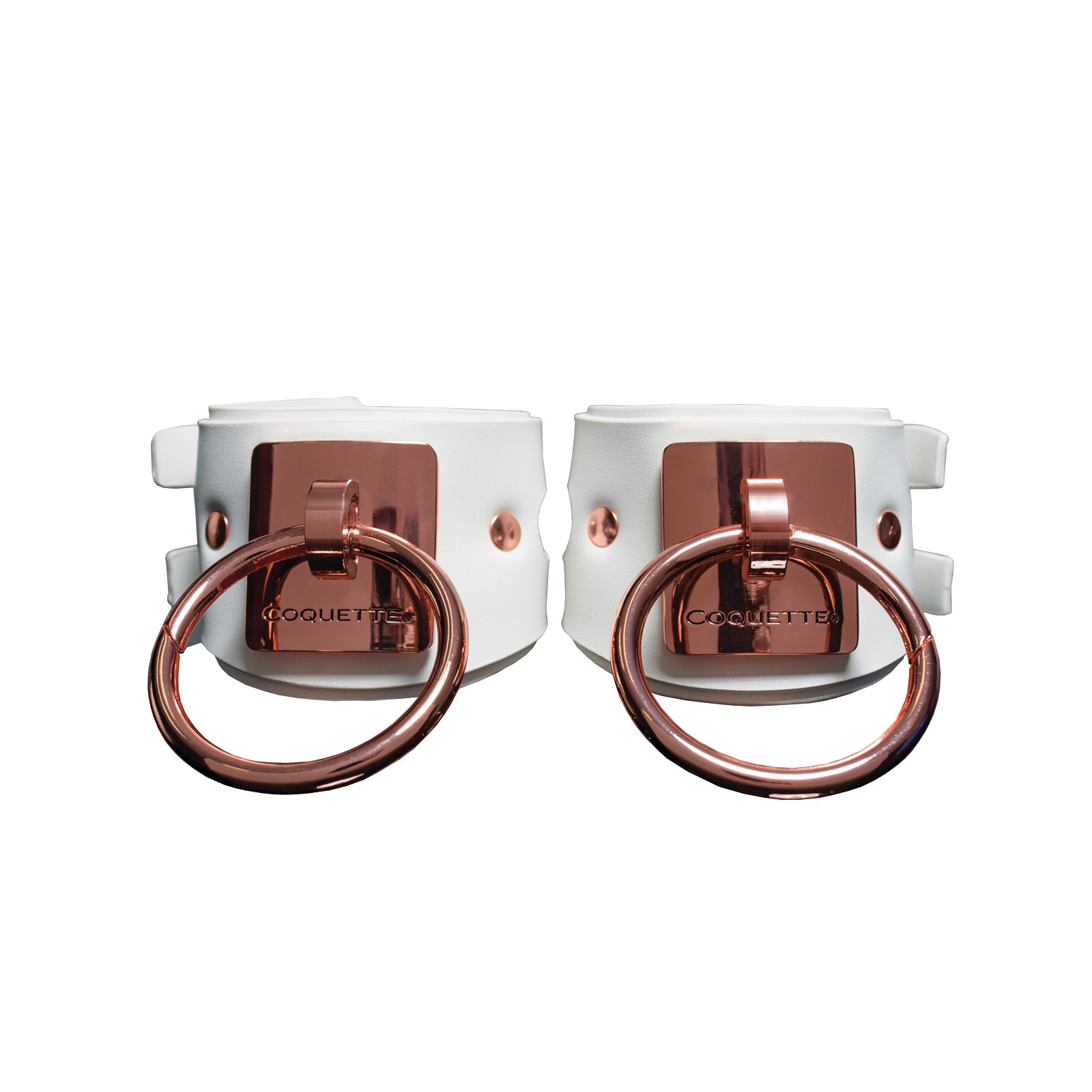 Adjustable Handcuffs - White/Rose Gold - Pleasure Collection