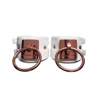 Adjustable Handcuffs - White/Rose Gold - Pleasure Collection