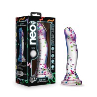 Blush Neo Elite 7" Confetti Dildo Glow in the Dark - Playful Toy