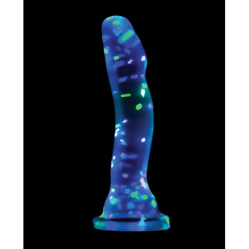 Blush Neo Elite 7" Confetti Dildo Glow in the Dark - Playful Toy