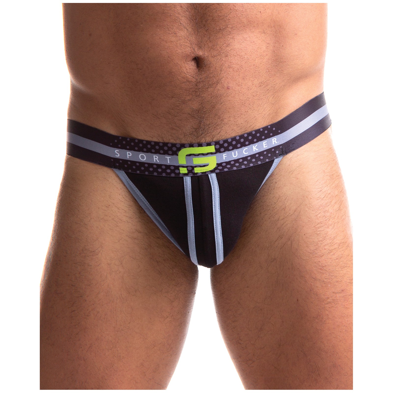 Sport Fucker Jersey Jock in Black/Black for Bold Style