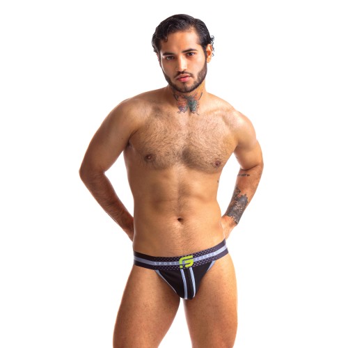 Sport Fucker Jersey Jock in Black/Black for Bold Style