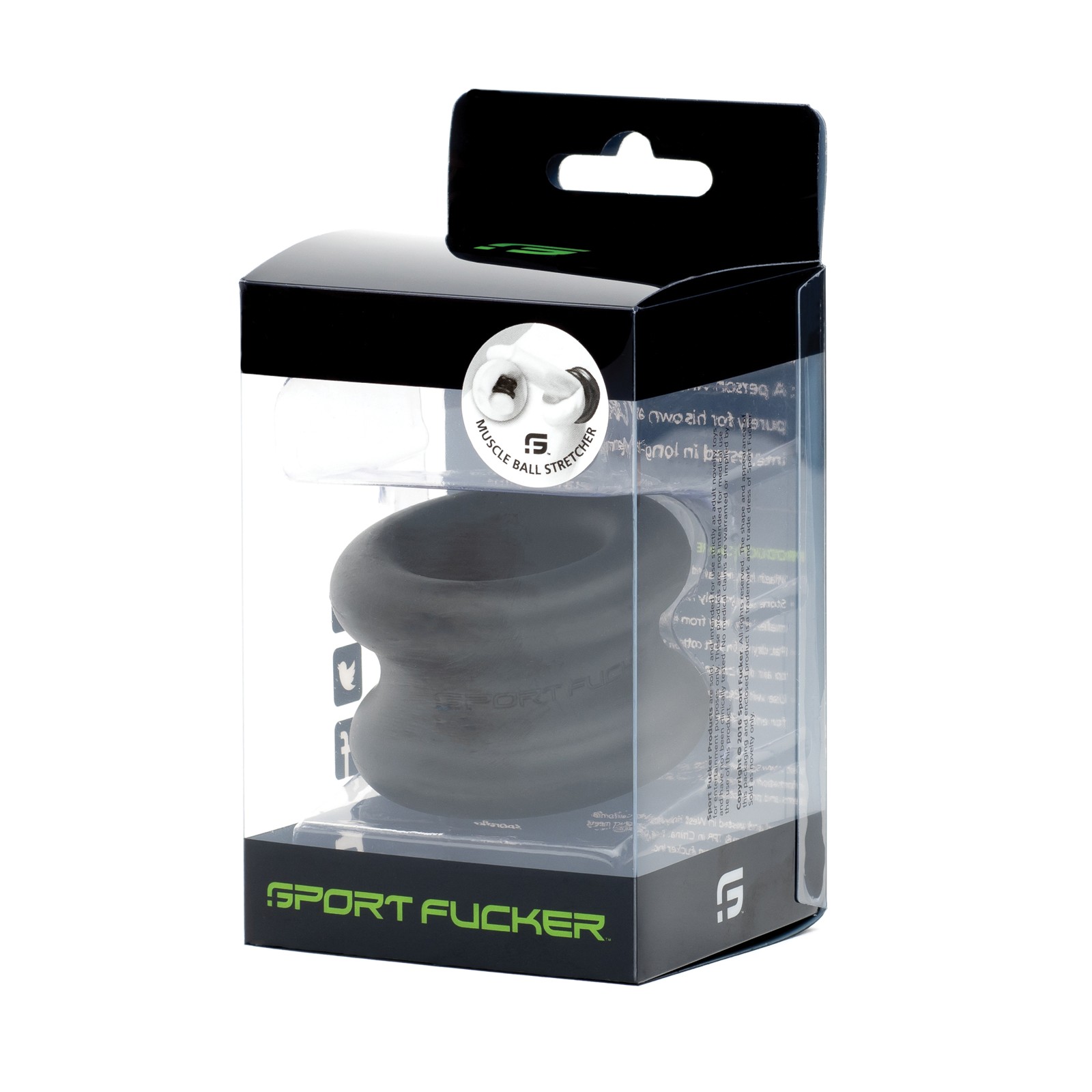 Sport Fucker Silicone Muscle Ball Stretcher Black