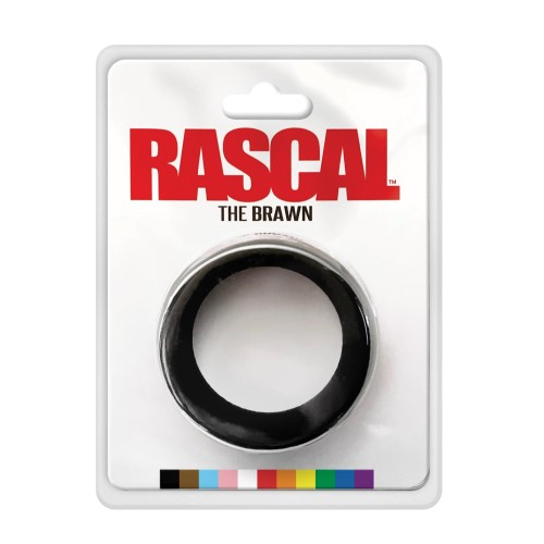 Rascal The Brawn Black Silicone Cock Ring for Enhanced Erection