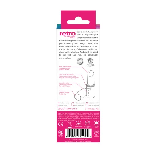 VeDO Retro Vibrador Recargable Barra de Labios Rosa