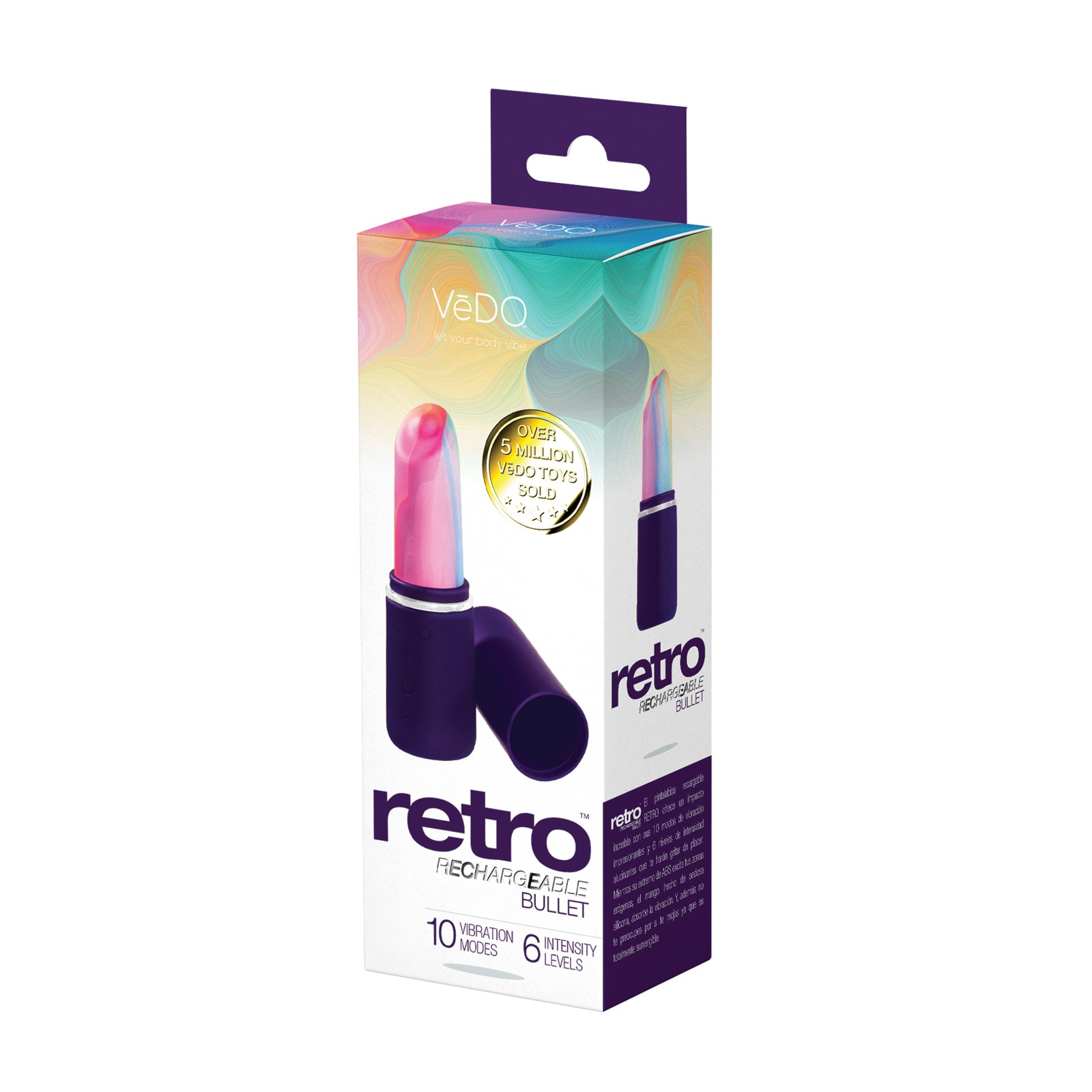 VeDO Retro Rechargeable Bullet Lip Stick Vibe - Purple