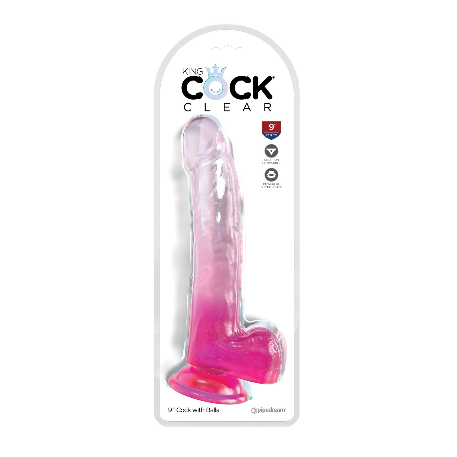 King Cock Clear 9 Inch Realistic Dildo with Suction Base