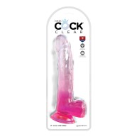 King Cock Dildo Realista Transparente de 9 Pulgadas con Base de Succión